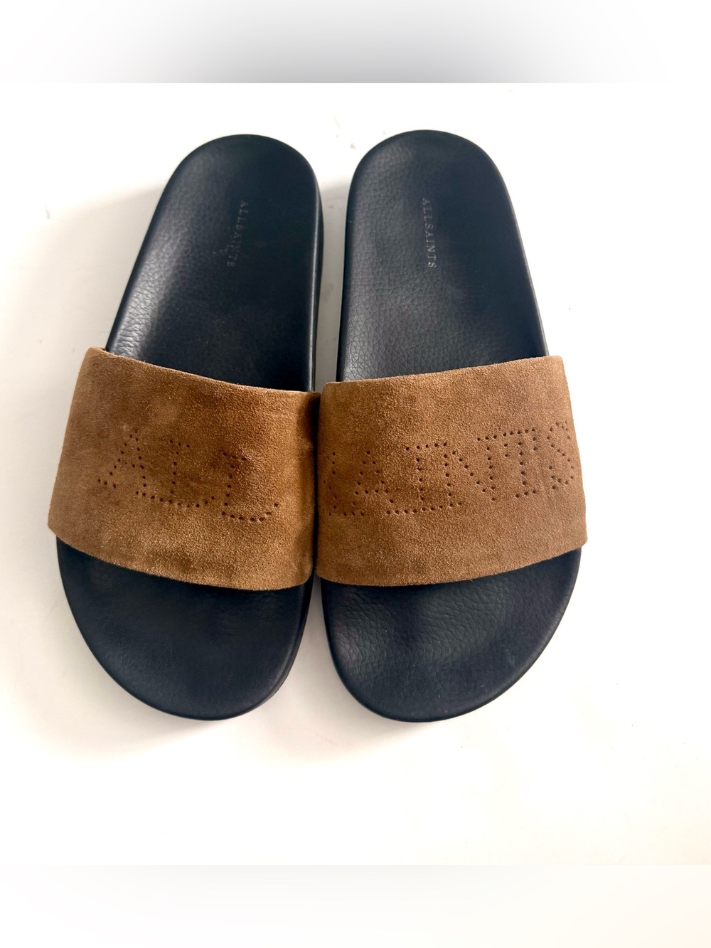 All Saints Karli Slide Sandals Suede Rubber Size 8 - Picture 2 of 10